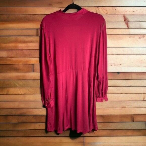 Eloquii Cutout Neckline Fit And Flare Dress Keyhole Mini Long Sleeve Academia - Picture 6 of 9